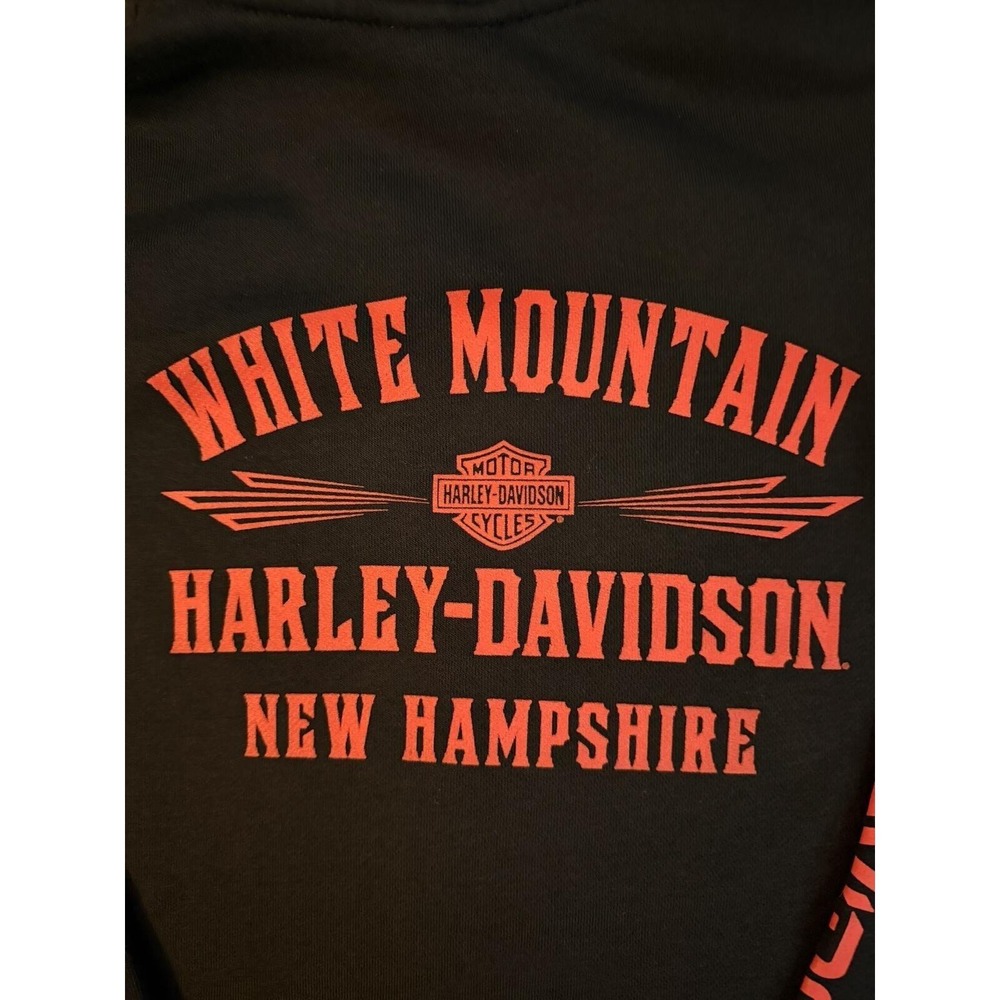 Harley-Davidson Women's Small Full Zip Hoodie Black Red Graphic Logo Biker - Picture 6 of 6